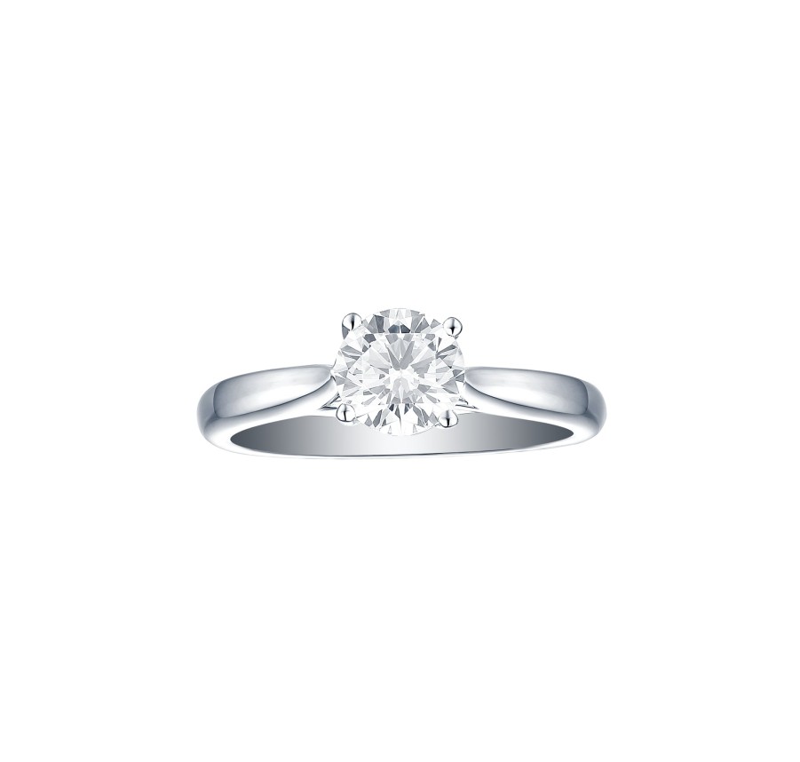 Rings Smiling Rocks | Bridal 1.02Ctw Solitaire Ring Lab Grown Diamond R-00492Wht White Gold