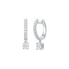 Earrings Smiling Rocks | Lab Grown Diamond 0.87Ct Cushion Dangling Hoop Earrings