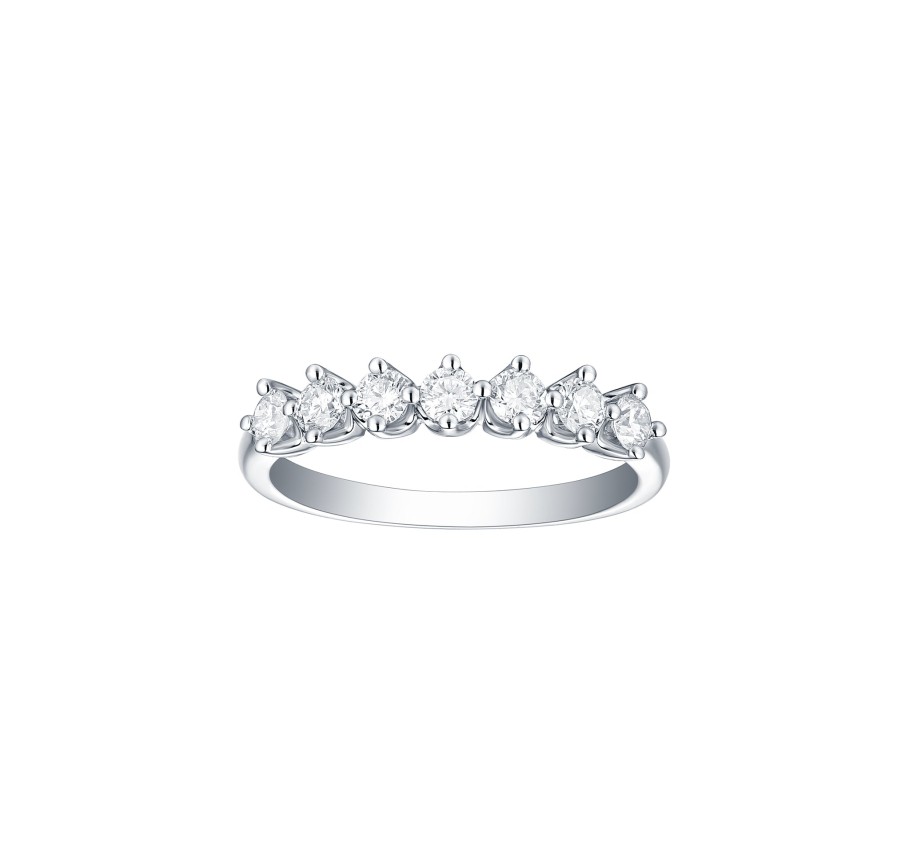 Rings Smiling Rocks | Essentials 0.62Ct 7 Rocks Band R-00277Wht