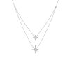 Necklaces Smiling Rocks | Double Layered 0.30Ctw Lab Grown Diamonds Stars Necklace Nl-00681Wht White Gold