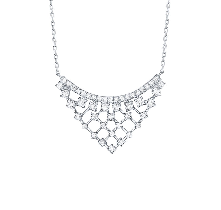 Necklaces Smiling Rocks | Drizzle 0.77Ct Lab Grown Diamond Necklace Nl-00232Wht