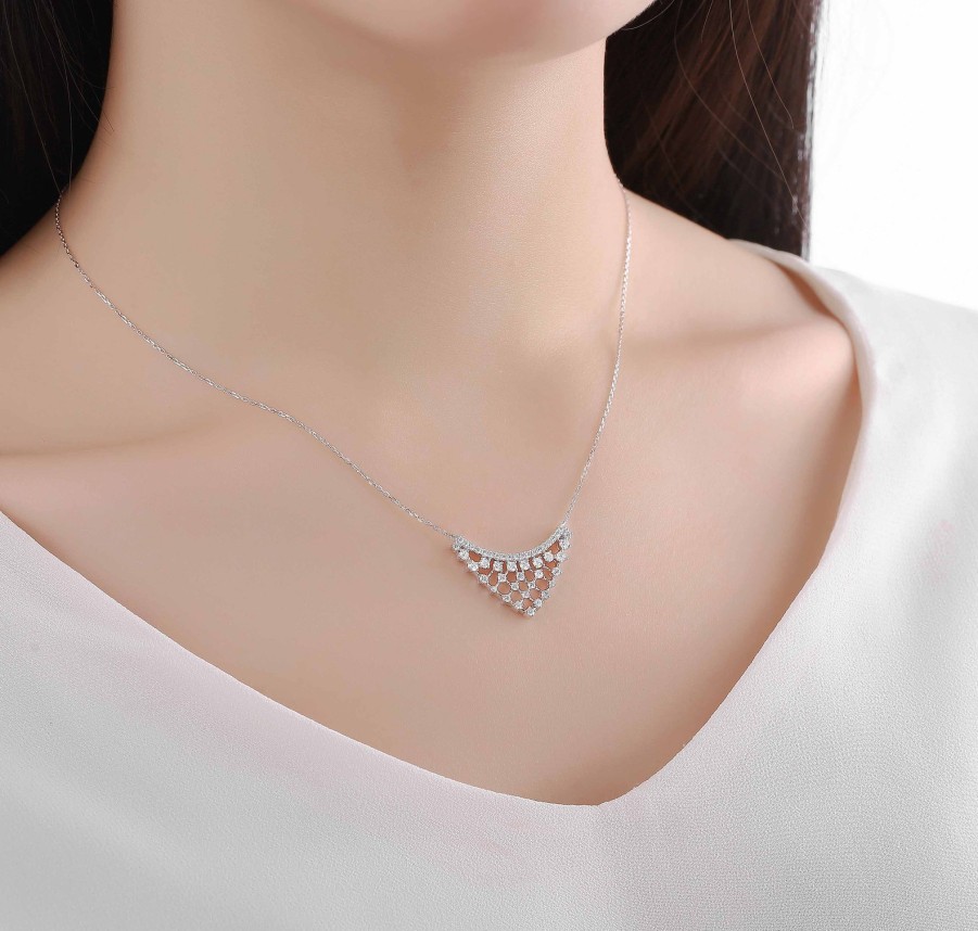 Necklaces Smiling Rocks | Drizzle 0.77Ct Lab Grown Diamond Necklace Nl-00232Wht