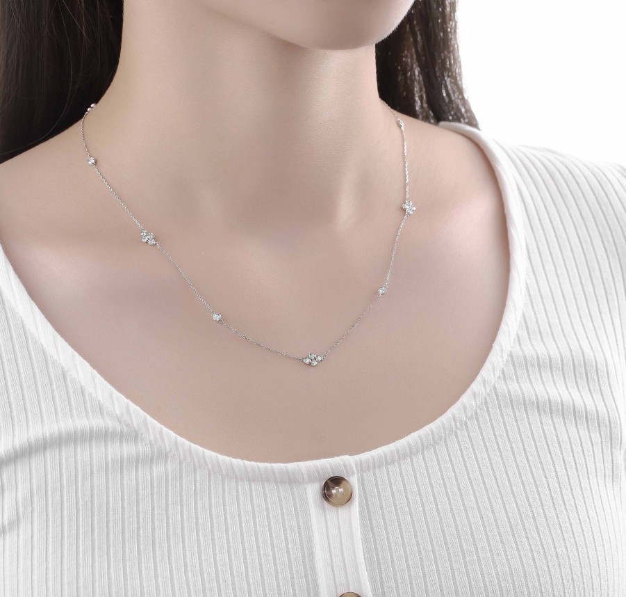 Necklaces Smiling Rocks | Bubbly 0.82Ct Lab Grown Diamonds Necklace Nl-00284Wht