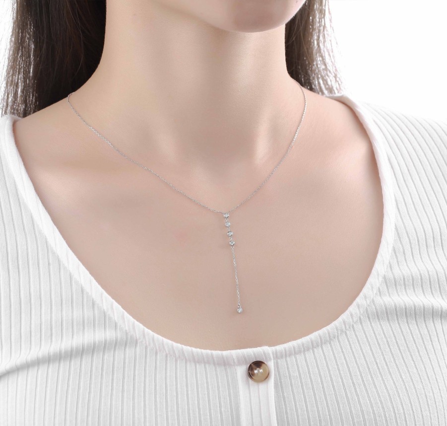 Necklaces Smiling Rocks | Bubbly 0.17Ct Lab Grown Diamonds Necklace Nl-00280Wht