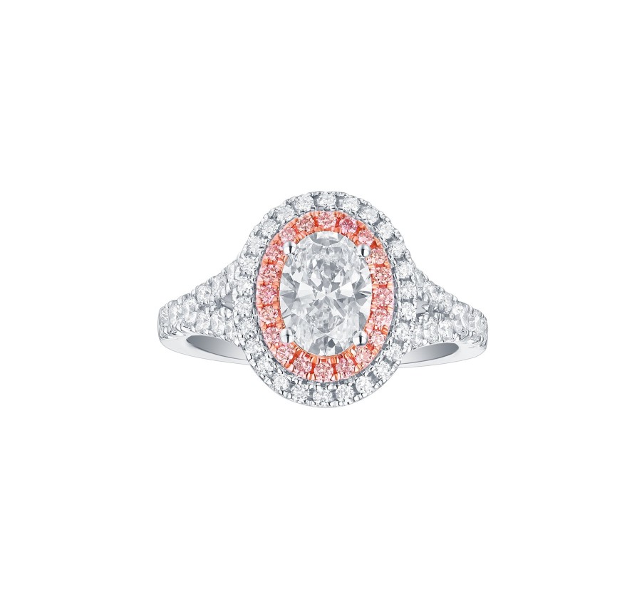 Rings Smiling Rocks | Souffle Pink 1.75Ctw Ring R-00483Wpk White-Rose Gold