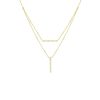 Necklaces Smiling Rocks | Double Layered 0.30Ctw Lab Grown Diamonds Bar Necklace Nl-00680Wht Yellow Gold