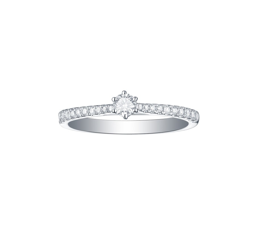 Rings Smiling Rocks | Engagement 0.30Ct Solitaire Ring R-00048Wht