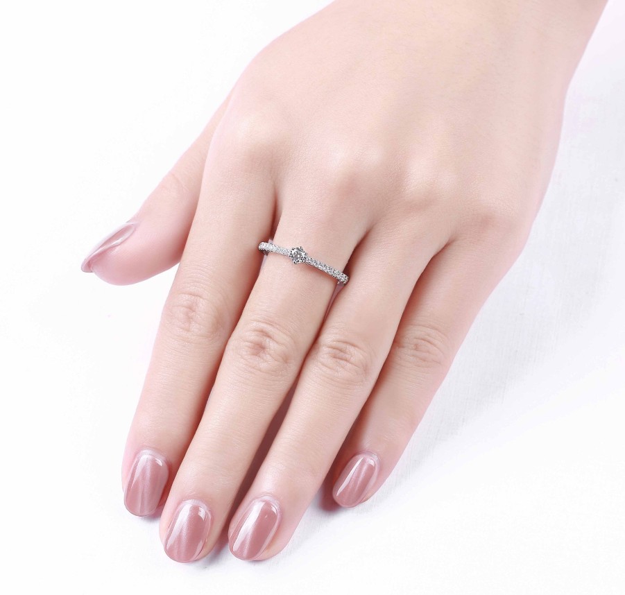 Rings Smiling Rocks | Engagement 0.30Ct Solitaire Ring R-00048Wht