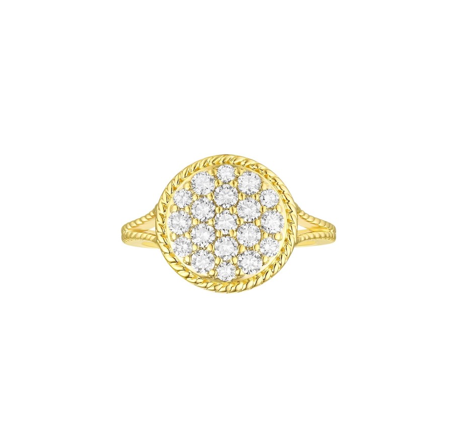 Rings Smiling Rocks | Cluster Circle 0.96Ctw Lab Grown Diamond Ring R-00727Wht Yellow Gold