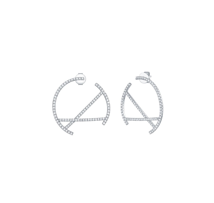 Earrings Smiling Rocks | Skyline 1.40Ct Cross Earrings E-00389Wht