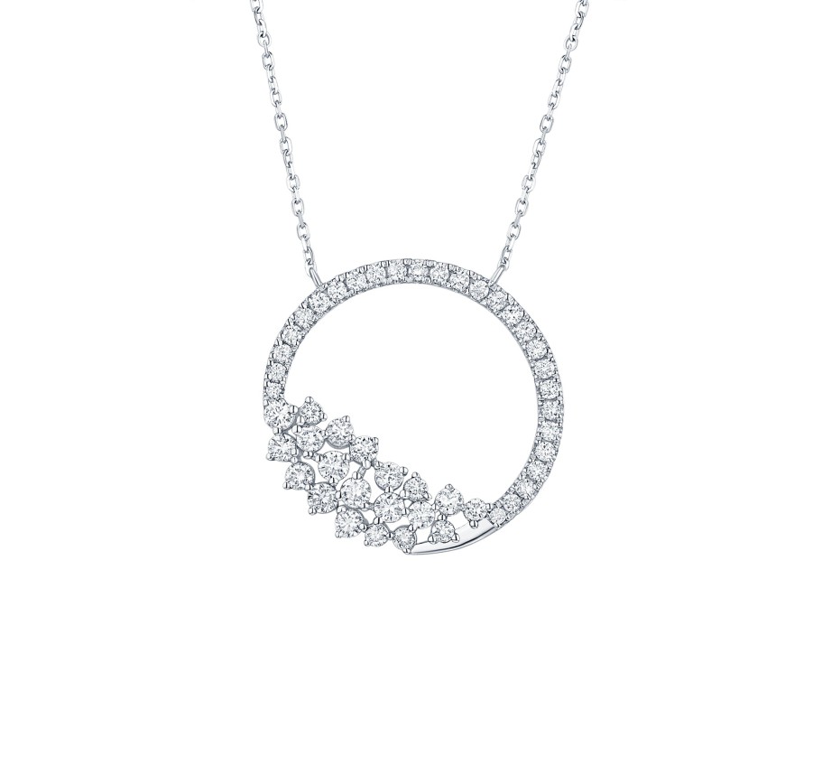 Necklaces Smiling Rocks | Drizzle 0.70Ct Lab Grown Diamond Necklace Nl-00234Wht