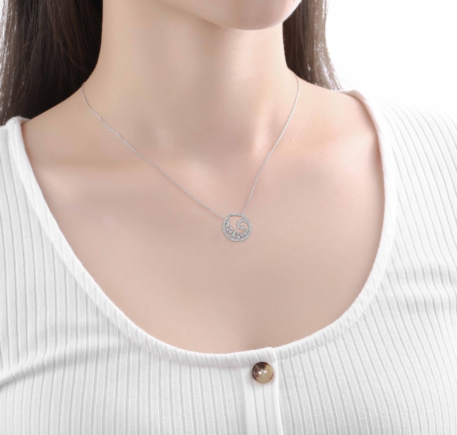 Necklaces Smiling Rocks | Drizzle 0.56Ct Lab Grown Diamond Necklace Nl-00330Wht