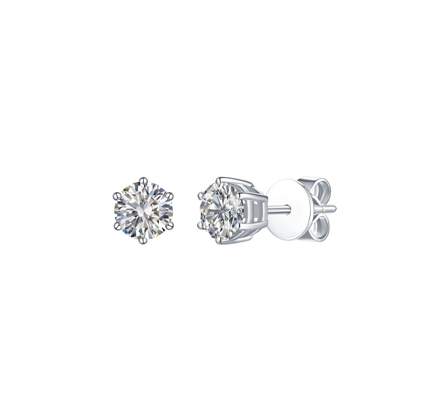 Earrings Smiling Rocks | Essentials 1Ct Solitaire Earrings E-00123Wht