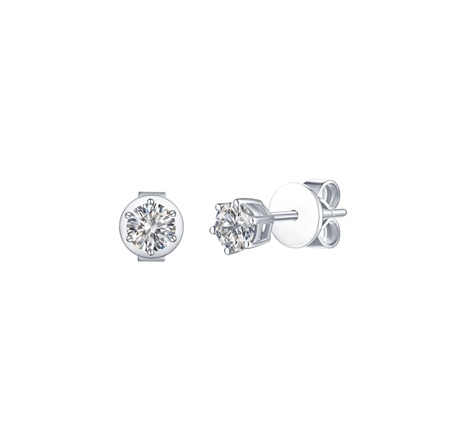 Earrings Smiling Rocks | Essentials 0.50Ct Solitaire Earrings E-00121Wht