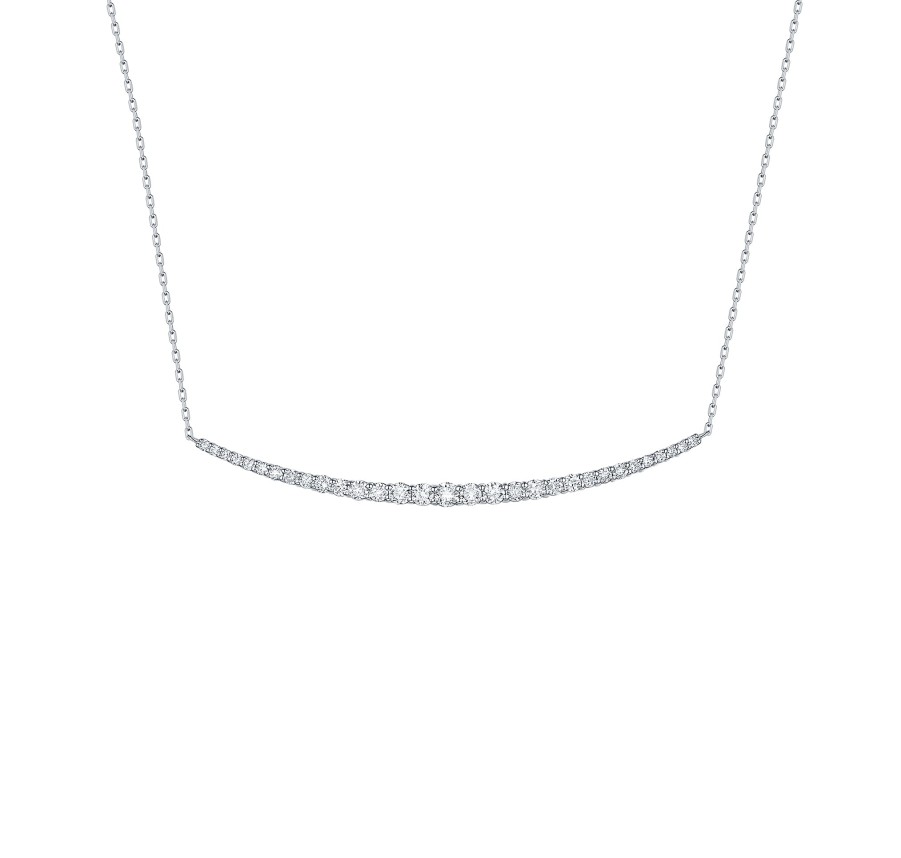 Necklaces Smiling Rocks | Essentials 0.61Ct Linear Smile Necklace Nl-00178Wht