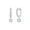 Earrings Smiling Rocks | Lab Grown Diamond 0.89Ct Dangling Hoop Earrings