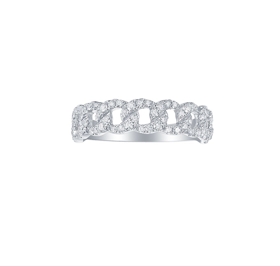 Rings Smiling Rocks | Lab Grown Diamond 0.52Ctw Linking Chain Ring R-02107Wht