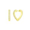 Earrings Smiling Rocks | Mini 0.17Ctw Lab Grown Diamond Huggies E-00693Wht Yellow Gold