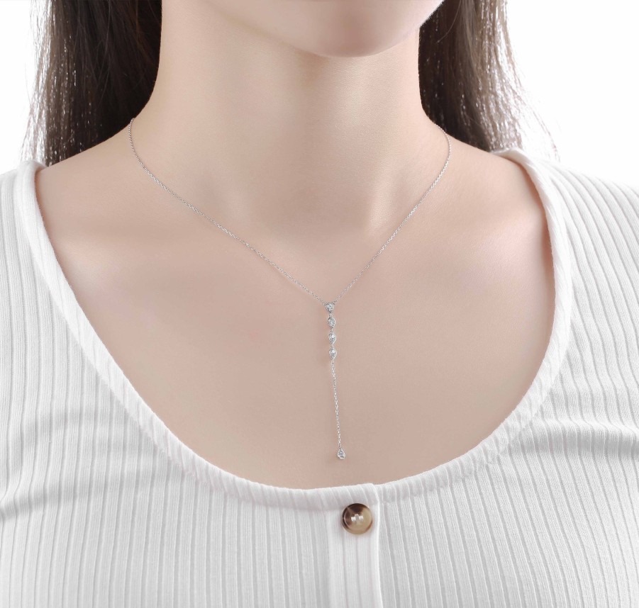 Necklaces Smiling Rocks | Bubbly 0.22Ct Lab Grown Diamonds Necklace Nl-00285Wht