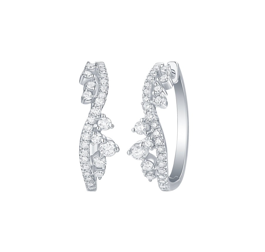 Earrings Smiling Rocks | Drizzle 0.84Ct Lab Grown Diamond Earrings E-00340Wht