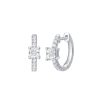 Earrings Smiling Rocks | Lab Grown Diamond 0.81Ct Cushion Mini Hoop Earrings