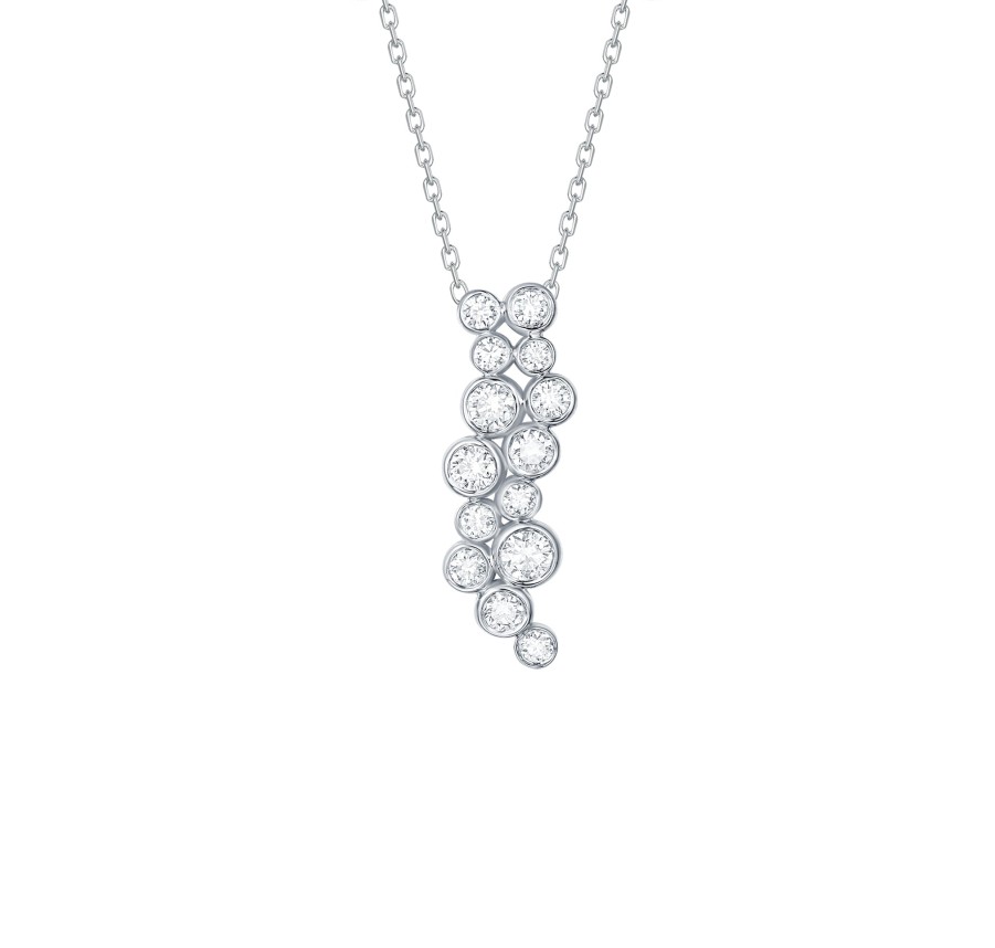 Necklaces Smiling Rocks | Bubbly 0.46Ct Lab Grown Diamonds Necklace P-00192Wht