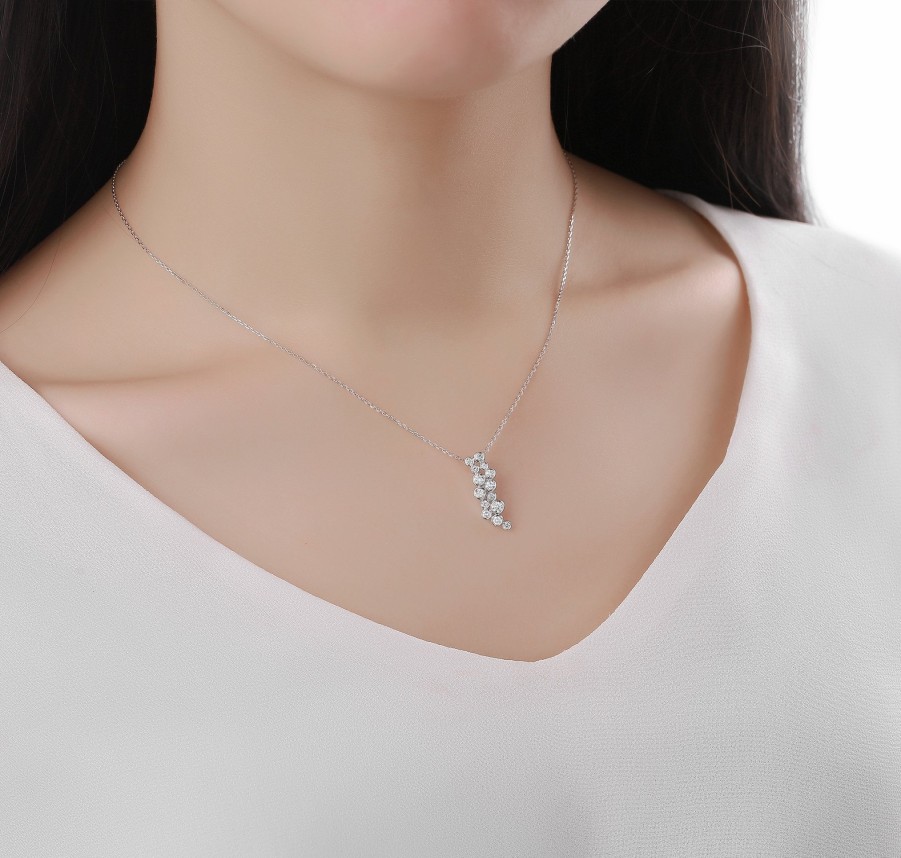 Necklaces Smiling Rocks | Bubbly 0.46Ct Lab Grown Diamonds Necklace P-00192Wht