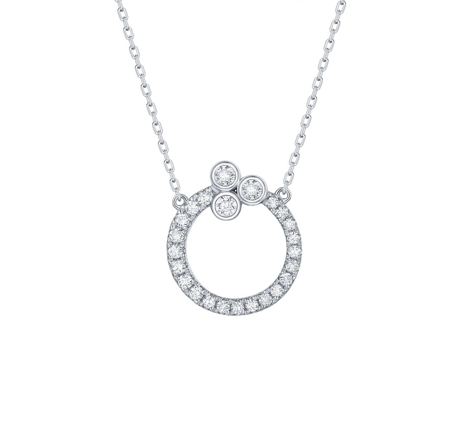 Necklaces Smiling Rocks | Bubbly 0.26Ct Lab Grown Diamonds Necklace Nl-00374Wht