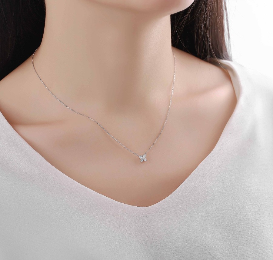 Necklaces Smiling Rocks | Essentials 0.26Ct Petite Necklace Nl-00309Wht