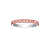 Rings Smiling Rocks | Souffle Pink 0.84Ctw Half Eternity Lab Grown Diamond Band R-00013Pnk White Gold