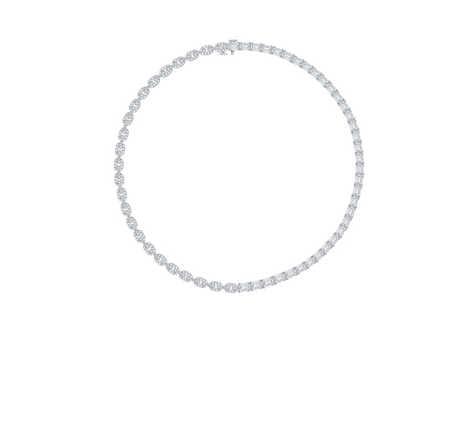 Necklaces Smiling Rocks | Lab Grown Diamond 19.34Ctw Dvaita Tennis Necklace White Gold