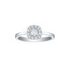 Rings Smiling Rocks | Engagement 0.46Ct Cushion Halo Ring R-00069Wht