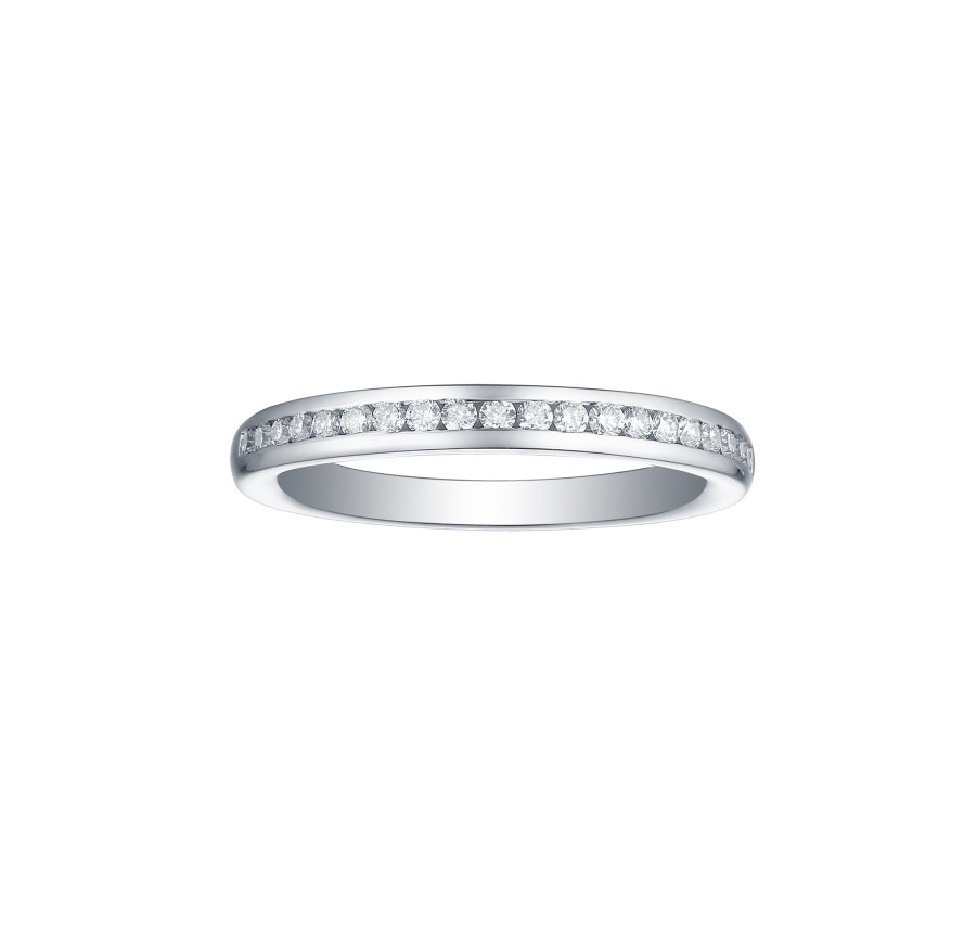 Rings Smiling Rocks | Essentials 0.25Ct Half Eternity Channel Band R-00023Wht