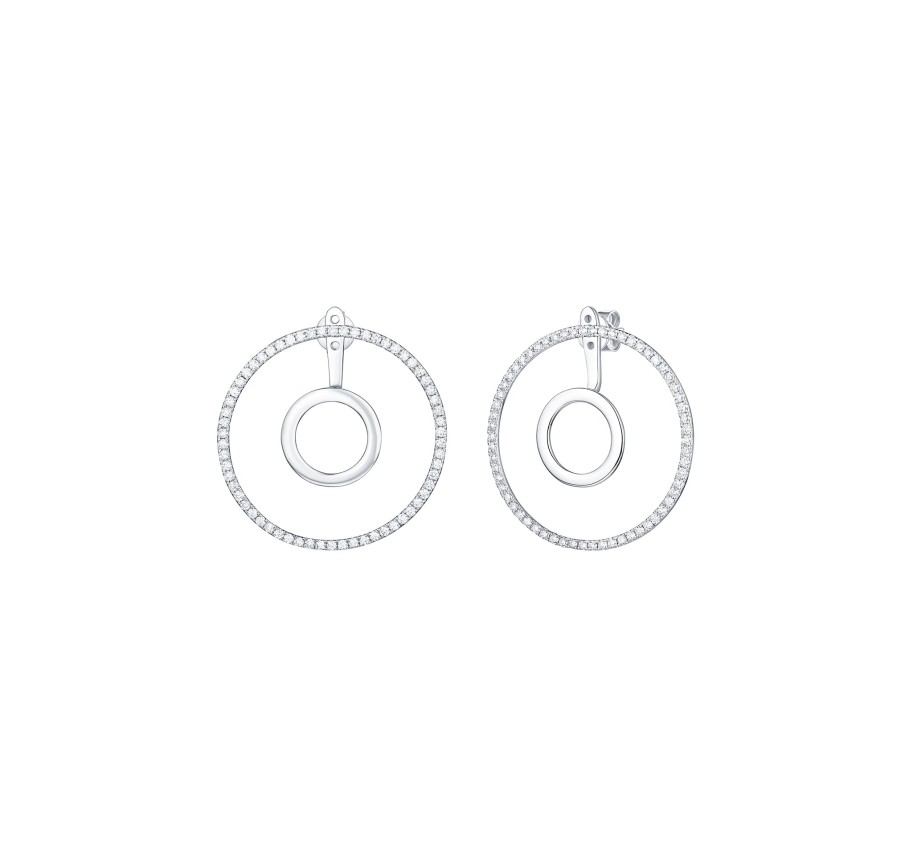 Earrings Smiling Rocks | Skyline 1.44Ct Inout Circle Earrings E-00381Wht