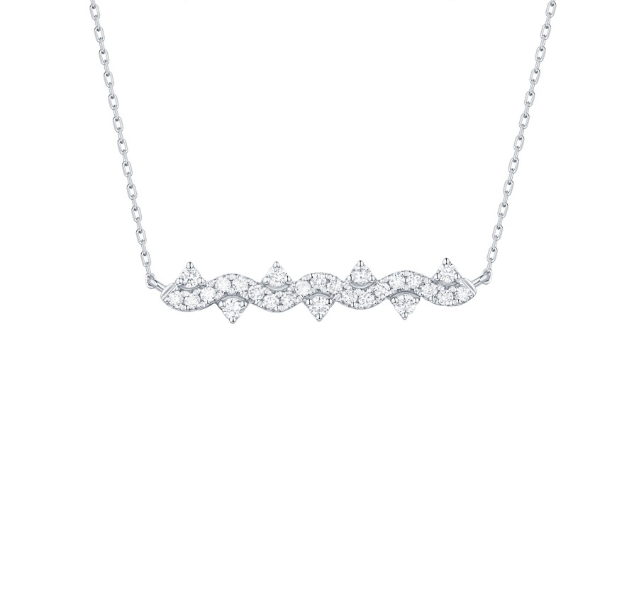 Necklaces Smiling Rocks | Drizzle 0.28Ct Lab Grown Diamond Necklace Nl-00333Wht