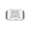 Rings Smiling Rocks | Lab Grown Diamond Square Solitaire Men'S Band