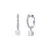 Earrings Smiling Rocks | Lab Grown Diamond 0.75Ct Dangling Hoop Earrings