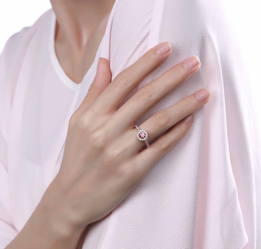 Rings Smiling Rocks | Souffle Pink 0.91Ctw Lab Grown Diamond Ring R-00472Pnk White Rose Gold