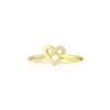 Rings Smiling Rocks | Twist Heart 0.12Ctw Lab Grown Diamond Ring R-00730Wht Yellow Gold