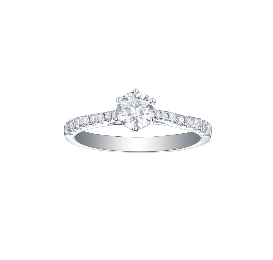 Rings Smiling Rocks | Engagement 0.82Ct Solitaire Ring R-00050Wht