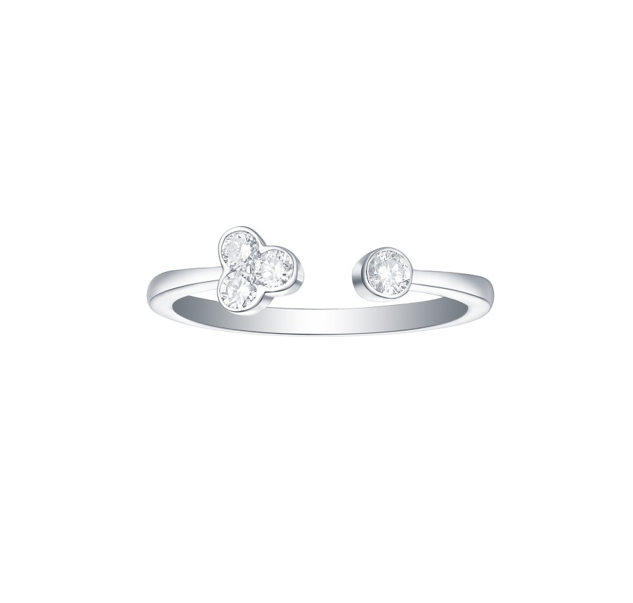 Rings Smiling Rocks | Essentials 0.23Ct Open Petite Ring R-00292Wht