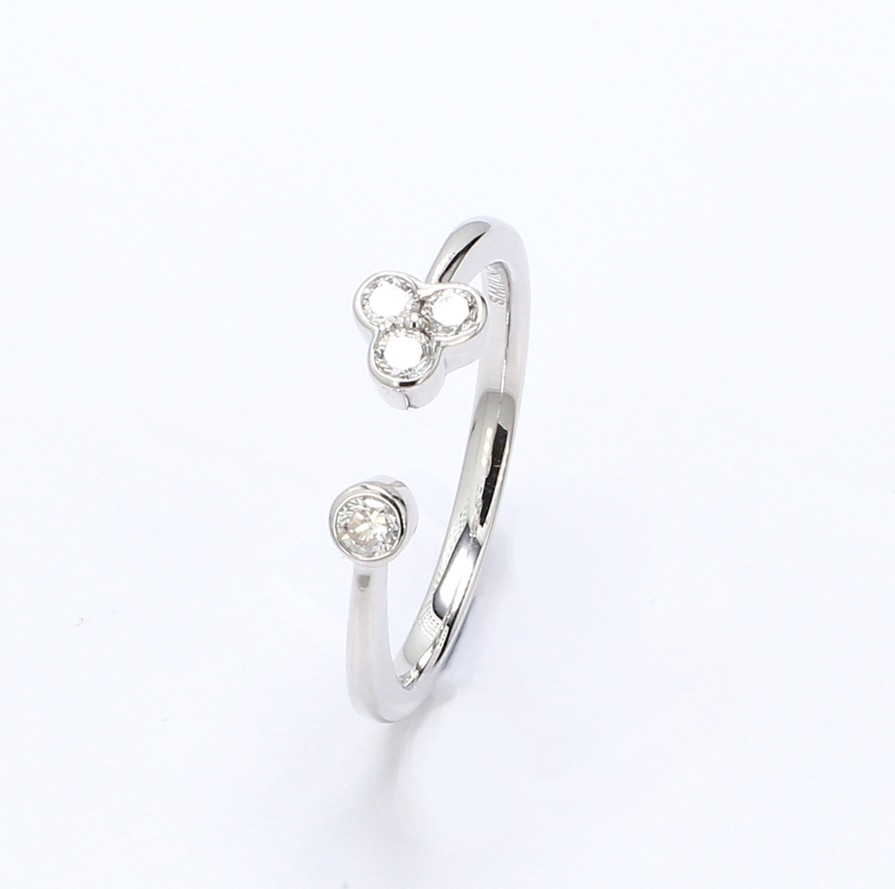 Rings Smiling Rocks | Essentials 0.23Ct Open Petite Ring R-00292Wht