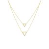 Necklaces Smiling Rocks | Double Layered Geometric 0.29Ctw Lab Grown Diamonds Necklace Nl-00678Wht Yellow Gold