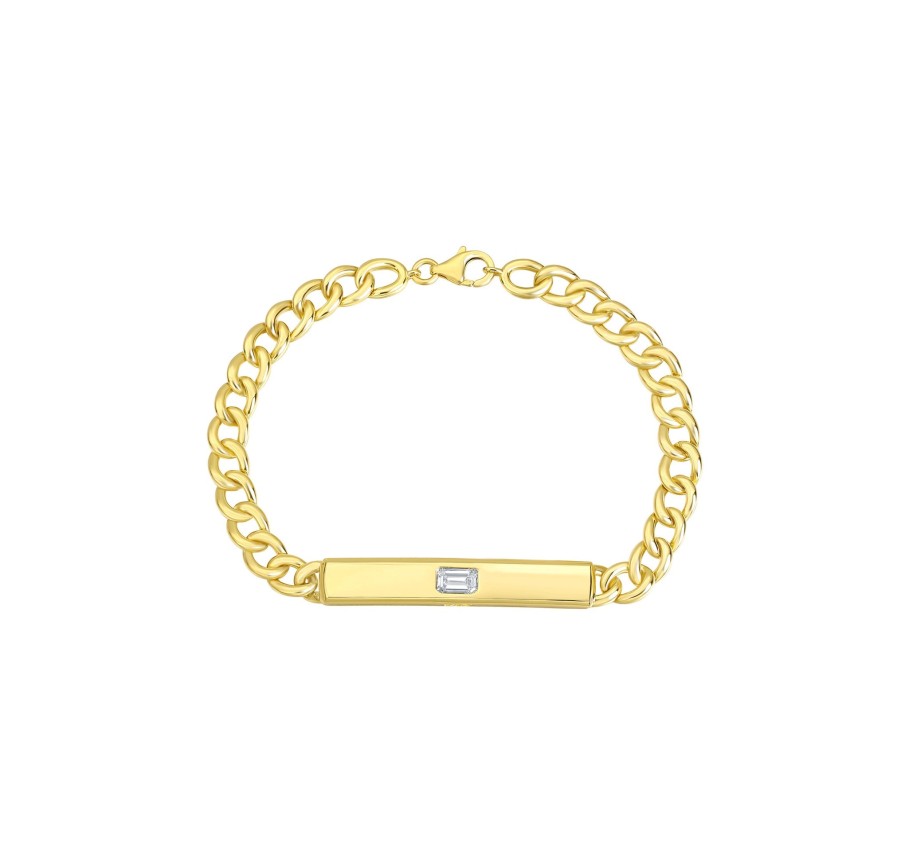 Bracelets Smiling Rocks | Lab Grown Diamond 1.05Ctw Chain Linking Bar Bracelet Bl-02001Wht