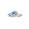 Rings Smiling Rocks | Blush Blue Halo Flower 1.15Ctw Ring R-00468Blu White Gold