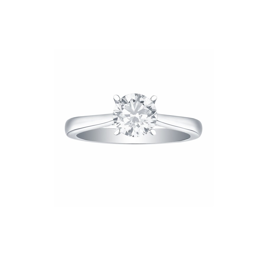 Rings Smiling Rocks | Bridal 1.02Ctw Solitaire Ring Lab Grown Diamond R-00532Wht White Gold