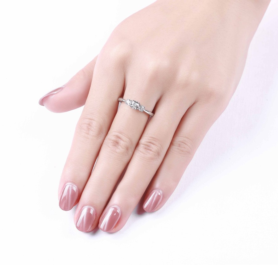 Rings Smiling Rocks | Engagement 0.50Ct Three Stone Ring R-00032Wht